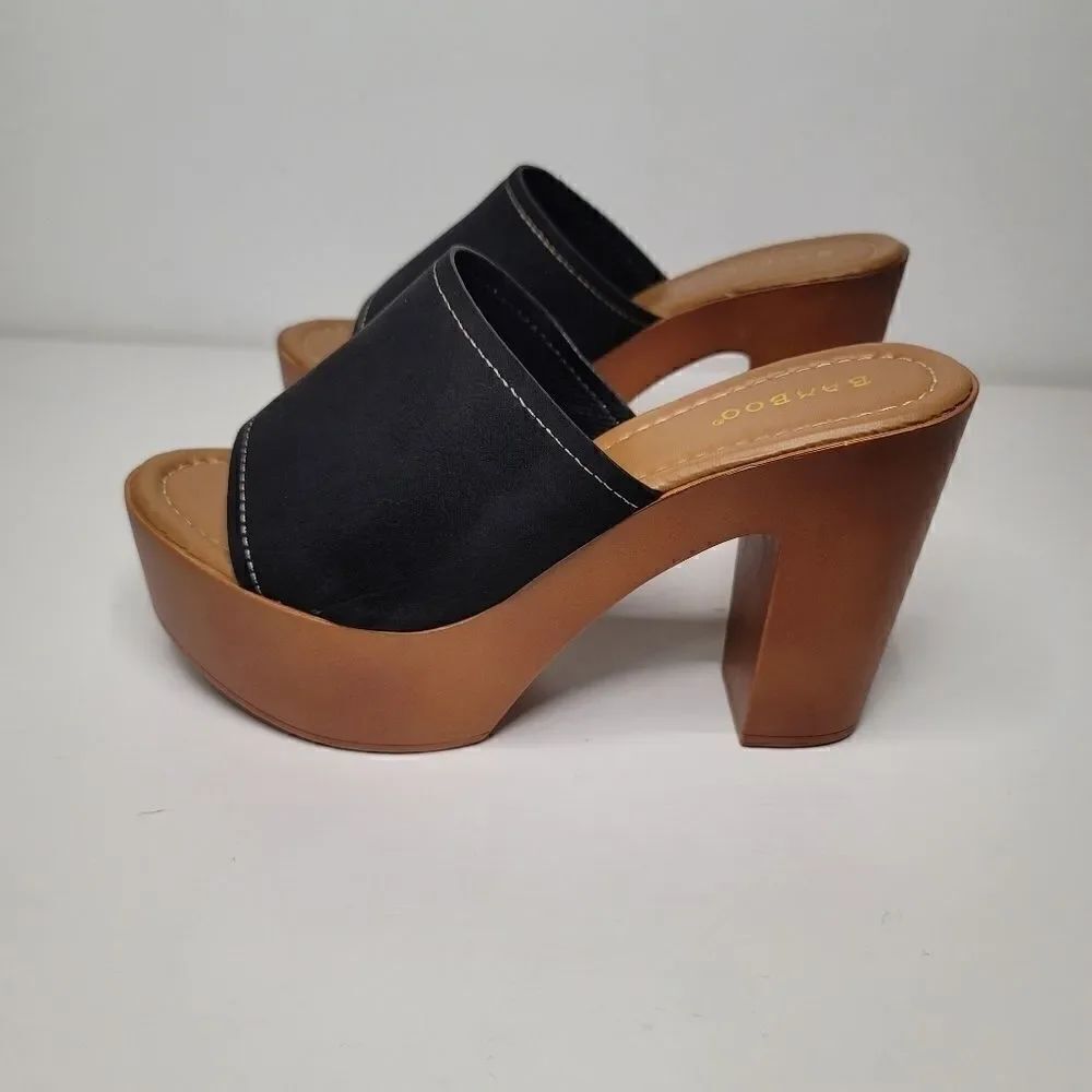 Bamboo black platform sandal  - Picture 7 of 9